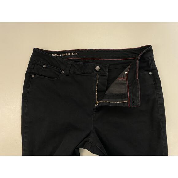Talbots Heritage Straight Jeans Womens 16/33 Black Stretch Denim Fits 37x33 - Picture 10 of 14